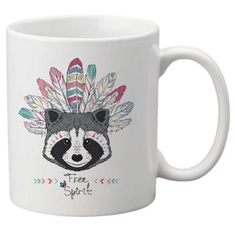 Mug tasse céramique imprimé illustration citation illustration raton laveur