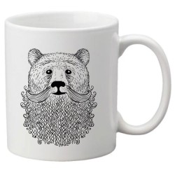 Mug tasse céramique imprimé illustration citation illustration ours barbe