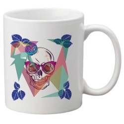 Mug tasse céramique imprimé illustration citation illustration Tête de mort