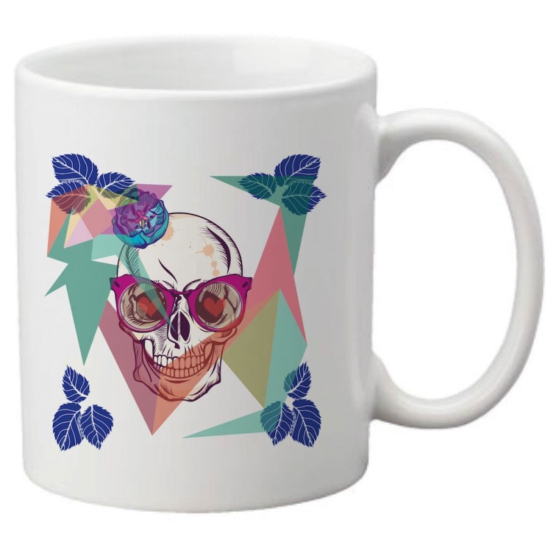 Mug tasse céramique imprimé illustration citation illustration Tête de mort