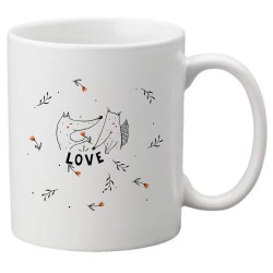 Mug tasse céramique imprimé illustration citation illustration Renard love