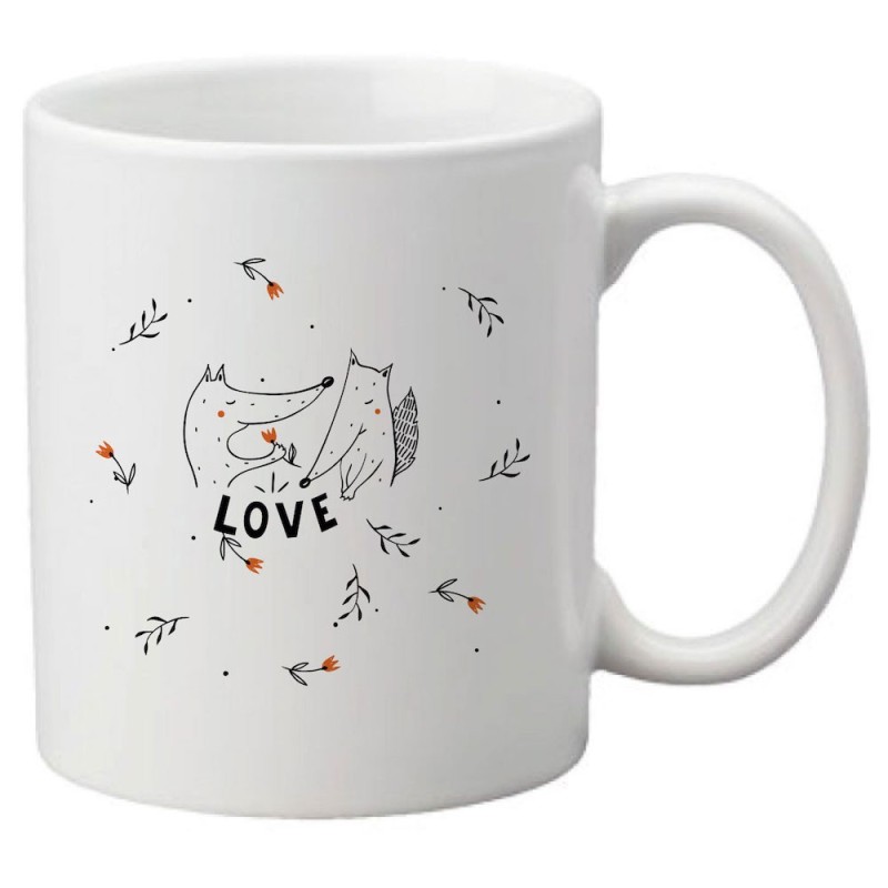 Mug tasse céramique imprimé illustration citation illustration Renard love