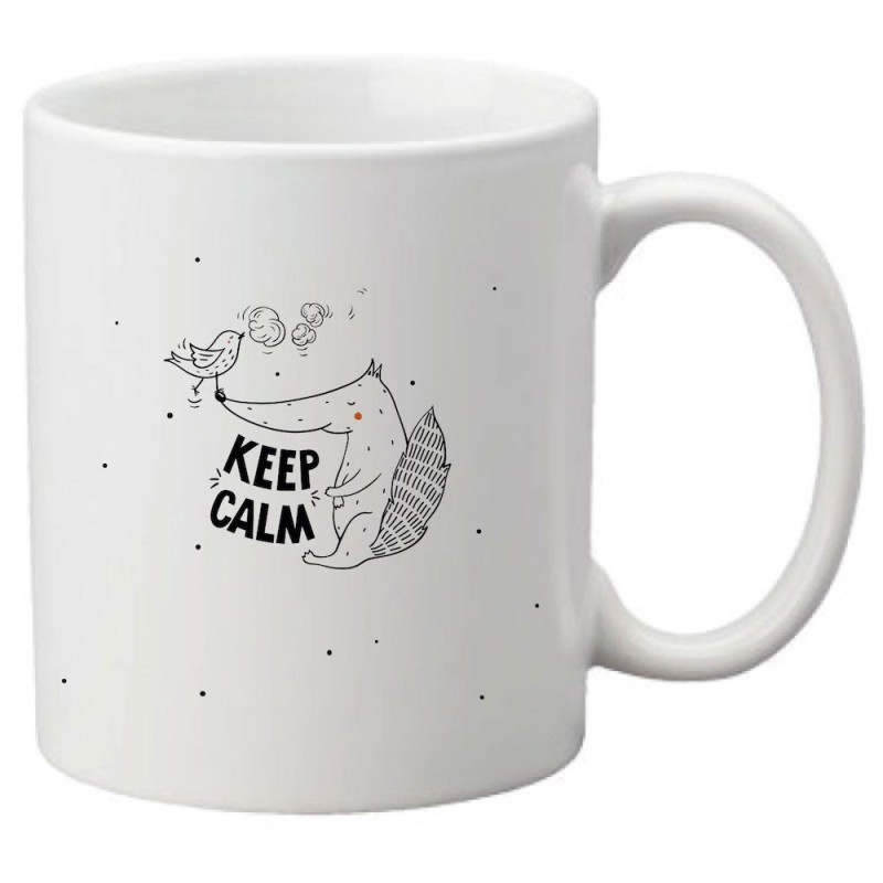 Mug tasse céramique imprimé illustration citation illustration Renard Keep calm