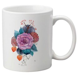 Mug tasse céramique imprimé illustration citation illustration Fleurs