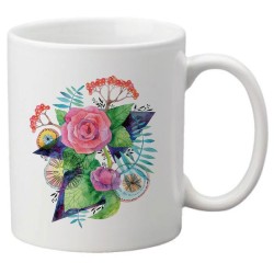 Mug tasse céramique imprimé illustration citation illustration Fleurs