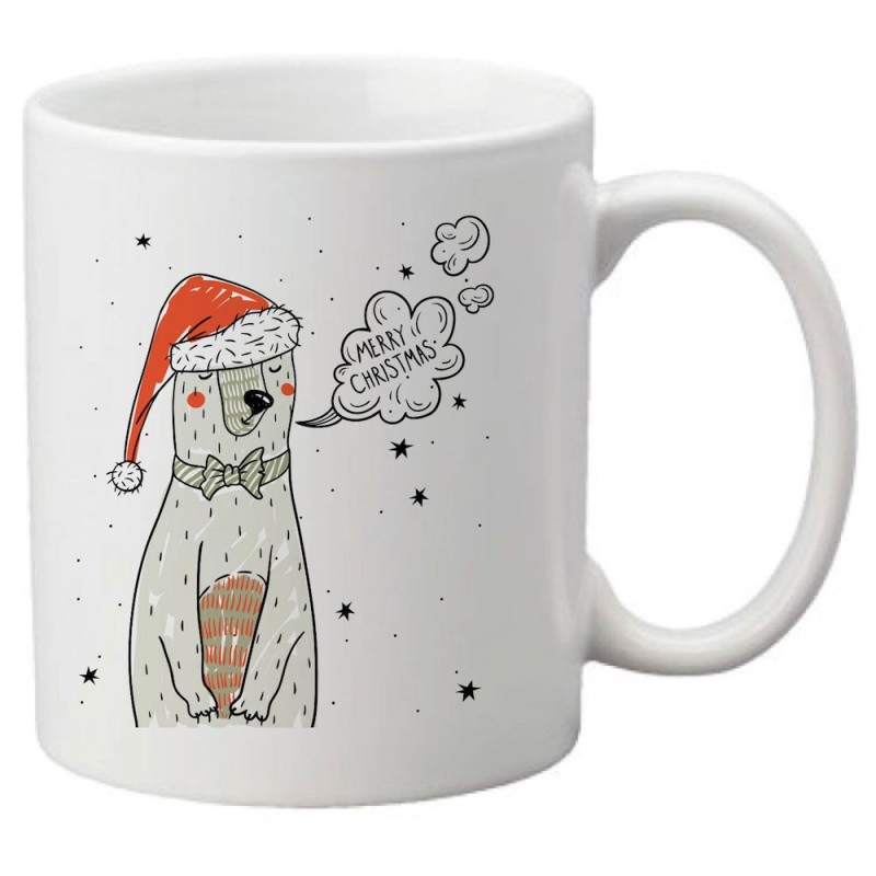 Mug tasse céramique imprimé illustration citation illustration Ours noel