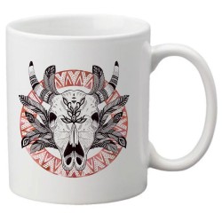 Mug tasse céramique imprimé illustration citation illustration crâne buffle indien