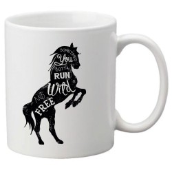 Mug tasse céramique imprimé illustration citation illustration cheval