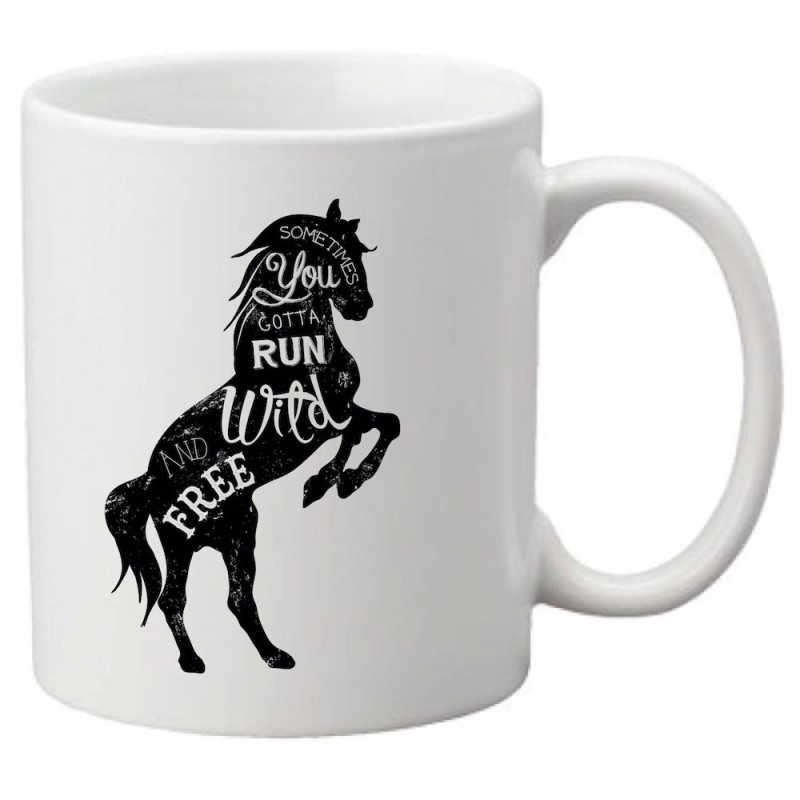 Mug tasse céramique imprimé illustration citation illustration cheval
