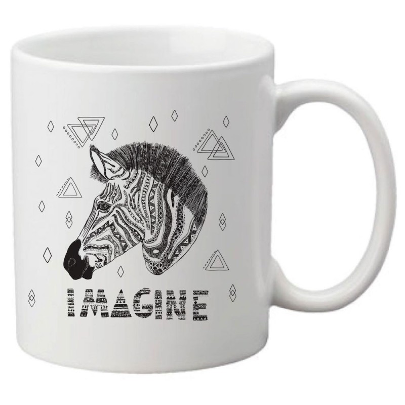 Mug tasse céramique imprimé illustration citation illustration Zebre