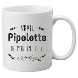 Mug tasse céramique imprimé illustration citation illustration Vraie pipelette de mère en fille
