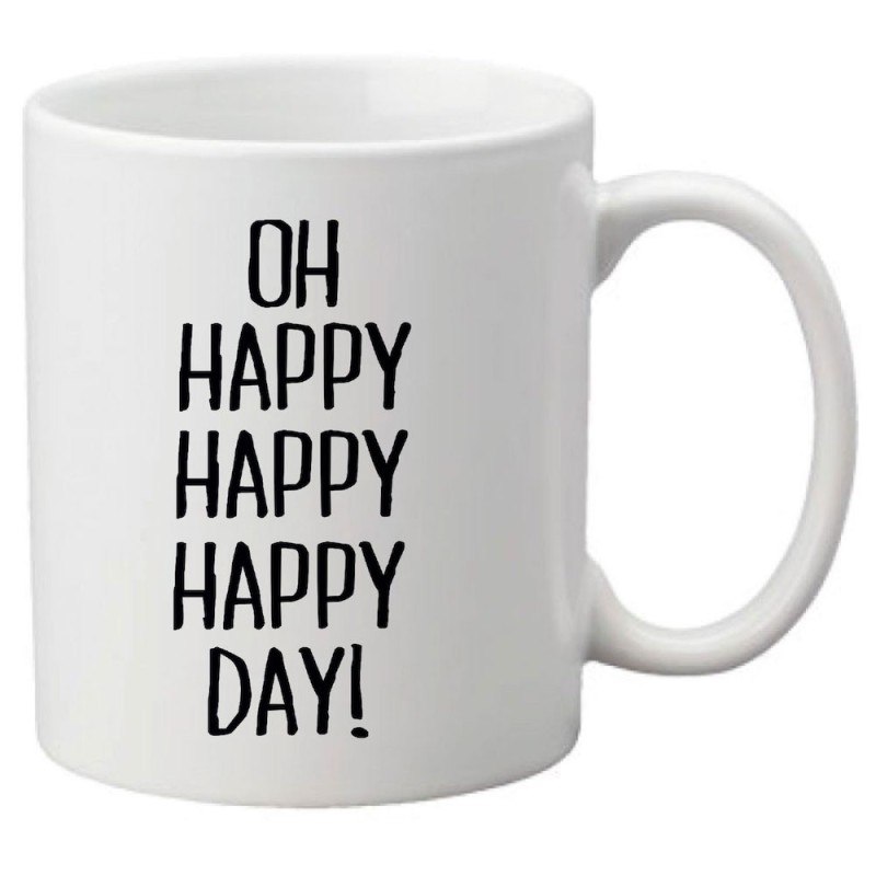 Mug tasse céramique imprimé illustration citation illustration Oh happy happy day
