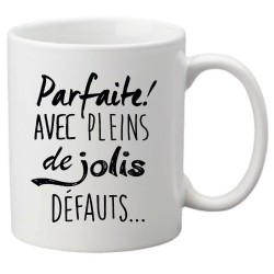 Mug tasse céramique imprimé illustration citation illustration Parfaite avec pleins de jolis défauts