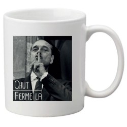 Mug tasse céramique imprimé illustration citation illustration chirac chut