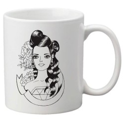 Mug tasse céramique imprimé illustration citation illustration femme vintage