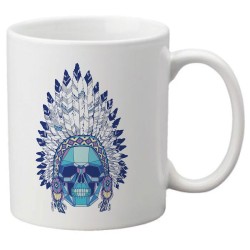 Mug tasse céramique imprimé illustration citation illustration tête de mort indien