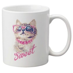 Mug tasse céramique imprimé illustration citation illustration chat