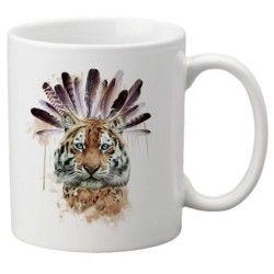 Mug tasse céramique imprimé illustration citation illustration lion indien