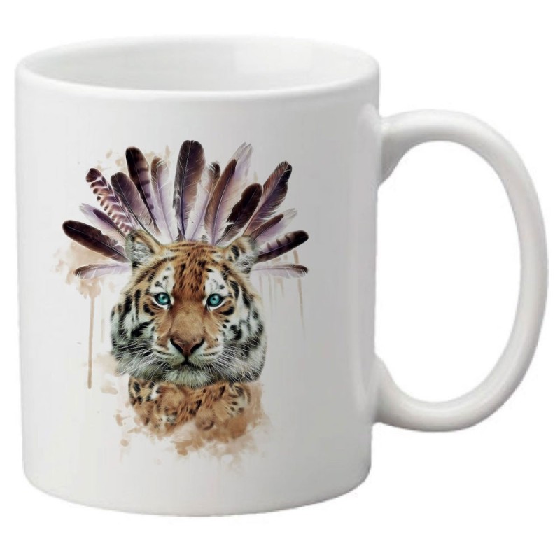 Mug tasse céramique imprimé illustration citation illustration lion indien