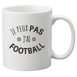 Mug tasse céramique imprimé illustration citation illustration Je peux pas j'ai football