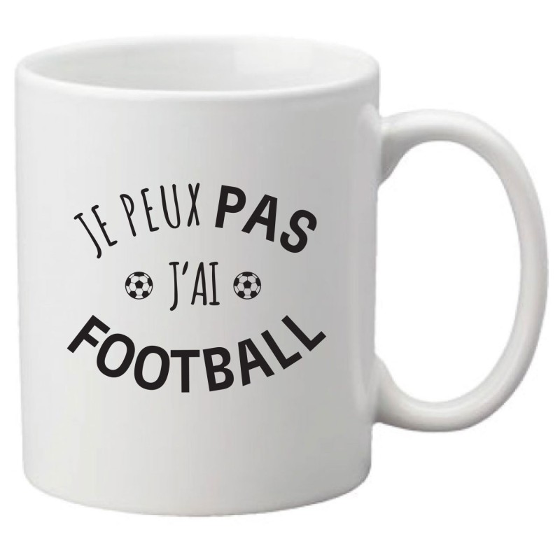 Mug tasse céramique imprimé illustration citation illustration Je peux pas j'ai football