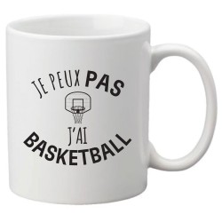 Mug tasse céramique imprimé illustration citation illustration Je peux pas j'ai basketball