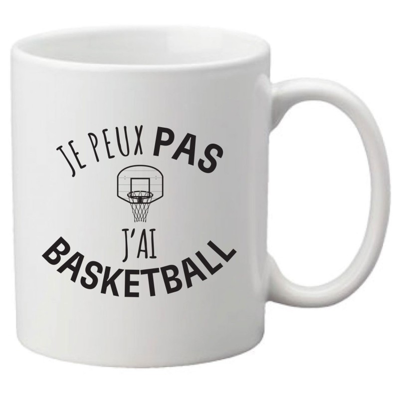 Mug tasse céramique imprimé illustration citation illustration Je peux pas j'ai basketball