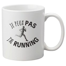 Mug tasse céramique imprimé illustration citation illustration Je peux pas j'ai running