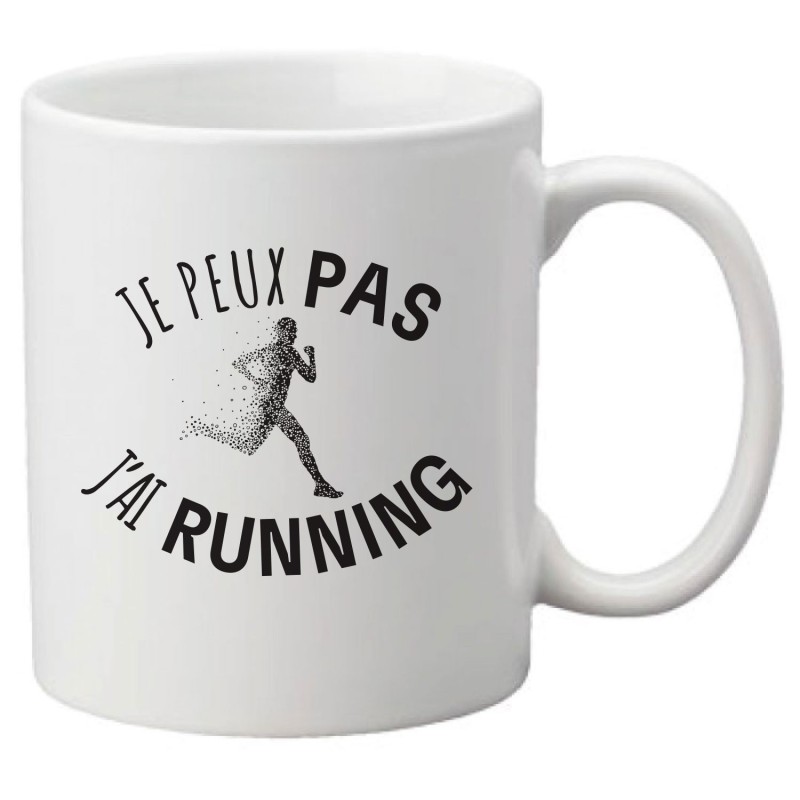 Mug tasse céramique imprimé illustration citation illustration Je peux pas j'ai running