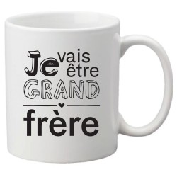 Mug tasse céramique imprimé illustration citation illustration Je vais être grand frère