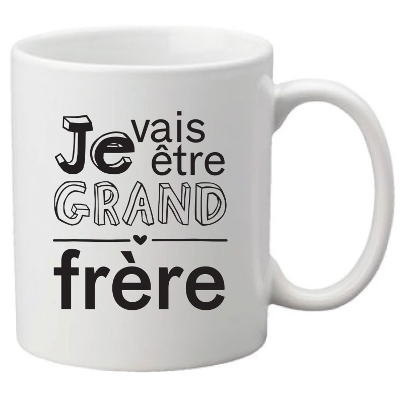 Mug tasse céramique imprimé illustration citation illustration Je vais être grand frère