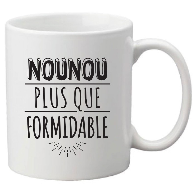 Mug tasse céramique imprimé illustration citation illustration Nounou plus que formidable