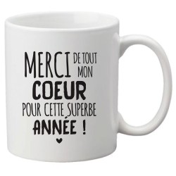 Mug tasse céramique imprimé illustration citation illustration merci pour cette superbe année