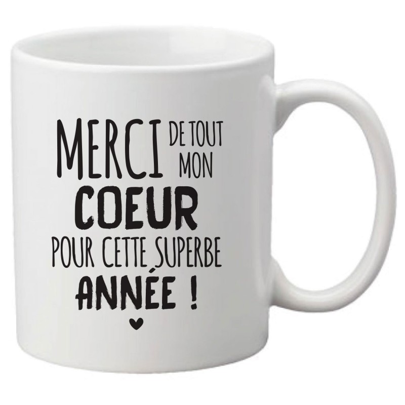 Mug tasse céramique imprimé illustration citation illustration merci pour cette superbe année
