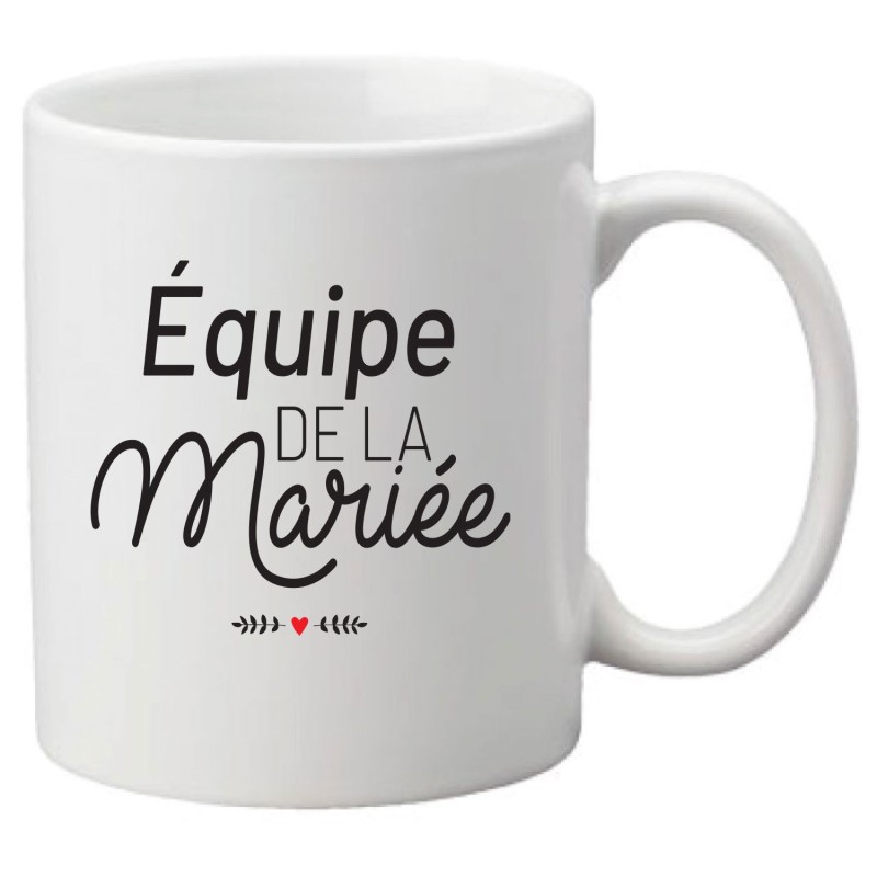 Mug tasse céramique imprimé illustration citation illustration mariage équipe de la mariée