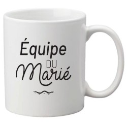 Mug tasse céramique imprimé illustration citation illustration mariage équipe du marié