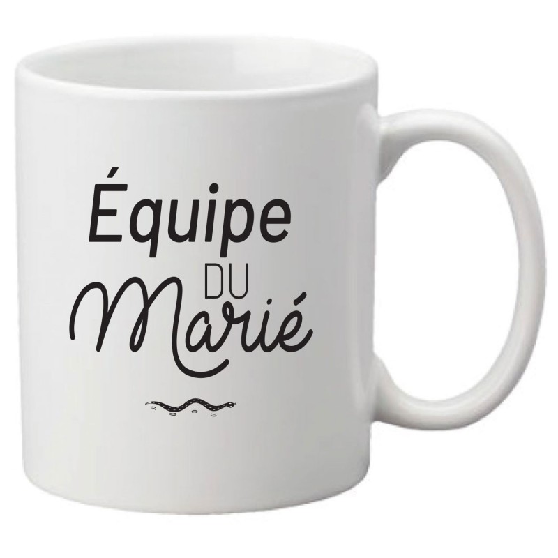 Mug tasse céramique imprimé illustration citation illustration mariage équipe du marié