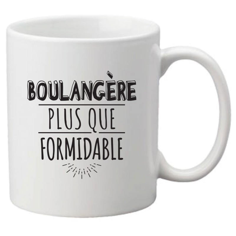 Mug tasse céramique imprimé illustration citation illustration Boulangère er plus que formidable