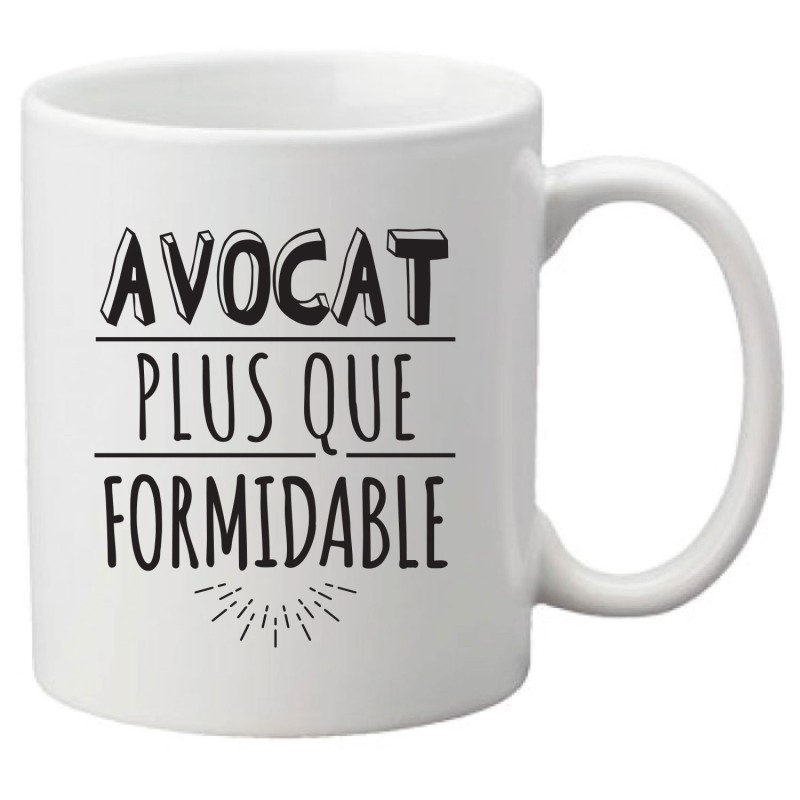 Mug tasse céramique imprimé illustration citation illustration Avocat er plus que formidable