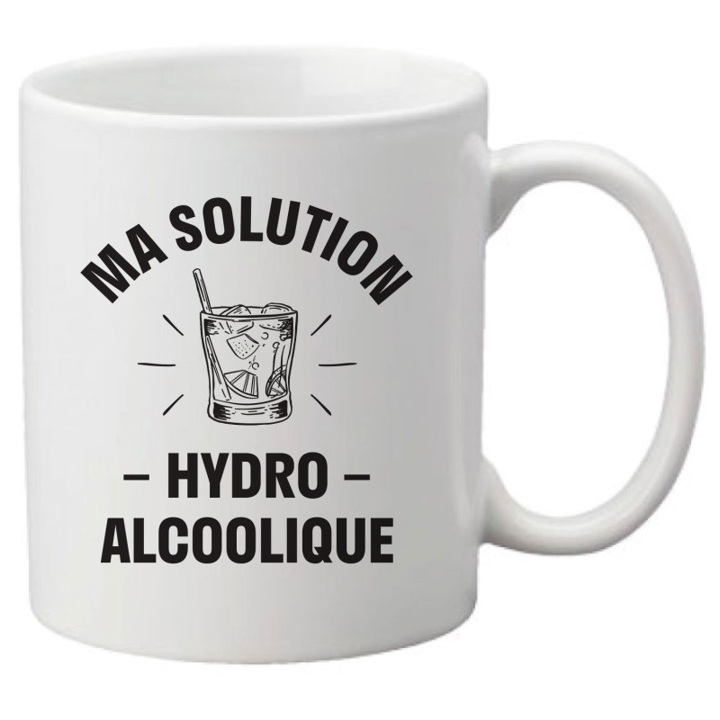 Mug tasse céramique imprimé illustration citation illustration Ma solution hydro alcoolique