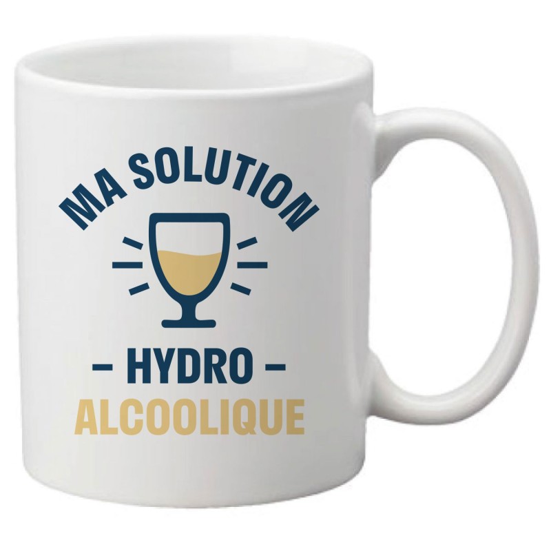 Mug tasse céramique imprimé illustration citation illustration Ma solution hydro alcoolique
