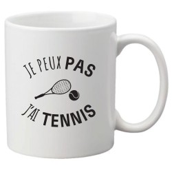Mug tasse céramique imprimé illustration citation illustration Je peux pas j'ai Tennis
