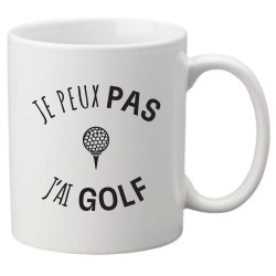 Mug tasse céramique imprimé illustration citation illustration Je peux pas j'ai golf