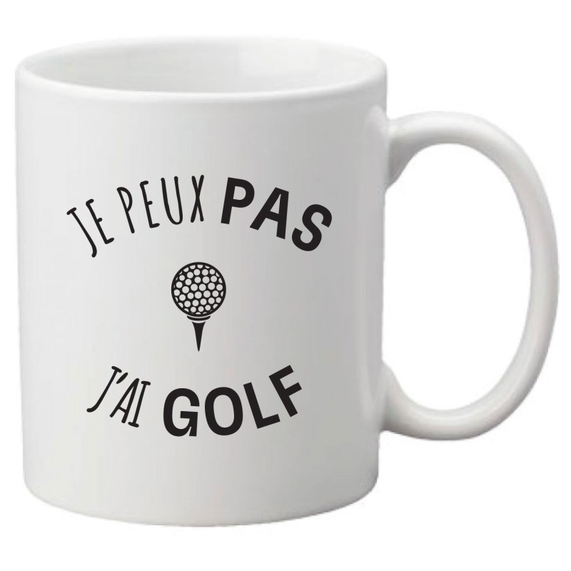Mug tasse céramique imprimé illustration citation illustration Je peux pas j'ai golf