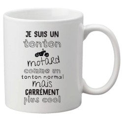 Mug tasse céramique imprimé illustration citation illustration Je suis un tonton motard carrément plus cool