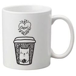 Mug tasse céramique imprimé illustration citation illustration chat