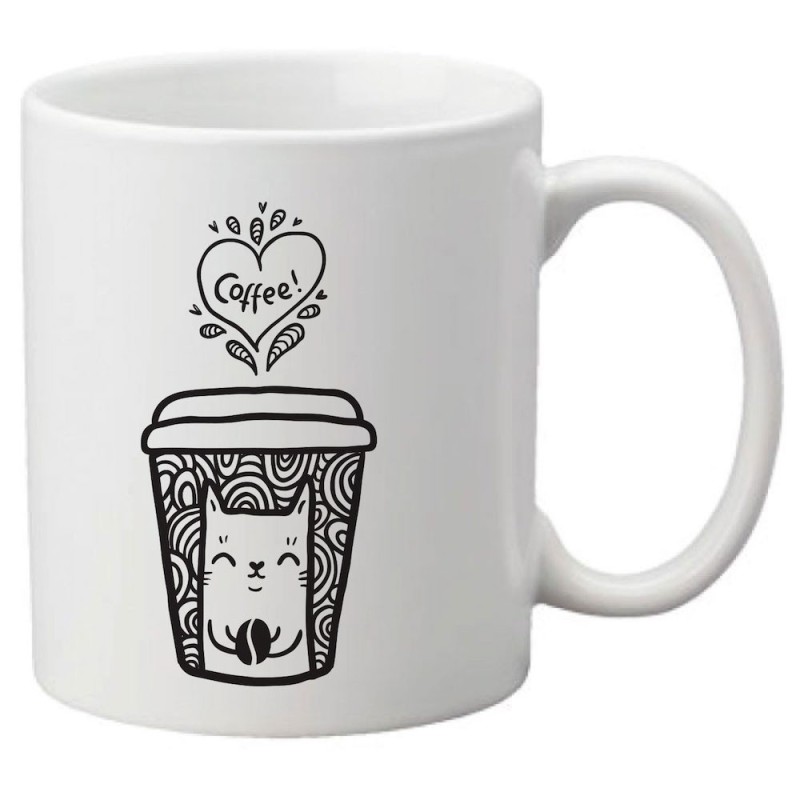 Mug tasse céramique imprimé illustration citation illustration chat