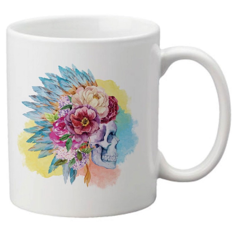 Mug tasse céramique imprimé illustration citation illustration Indien squelette
