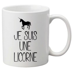 Mug tasse céramique imprimé illustration citation illustration Je suis une licorne