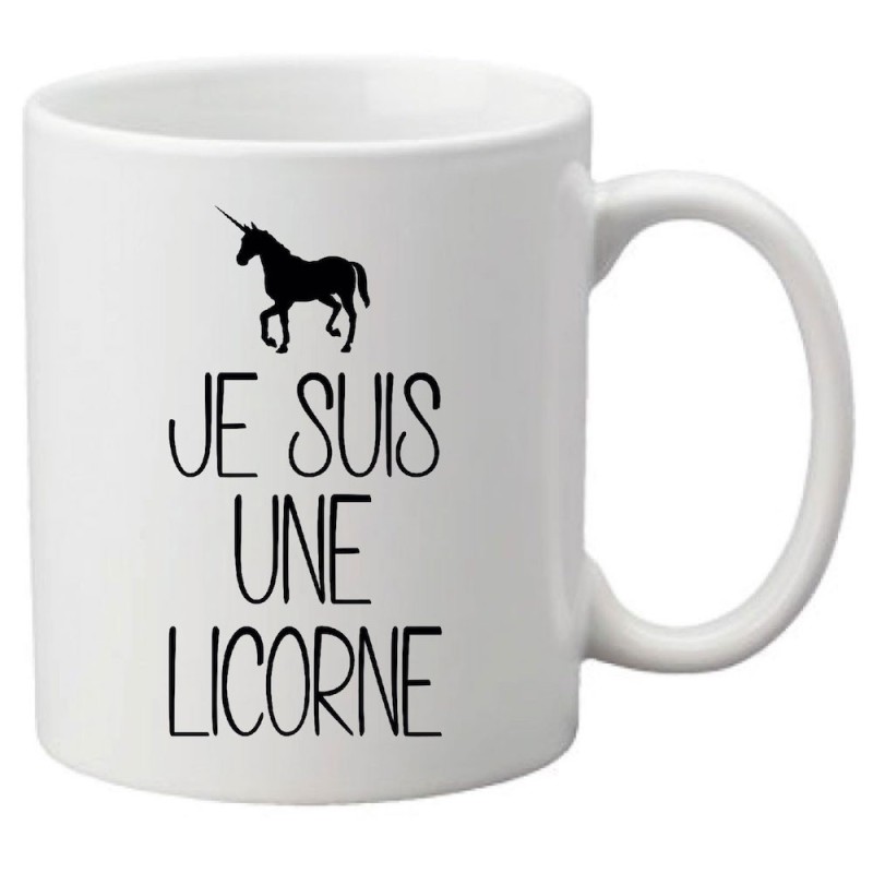 Mug tasse céramique imprimé illustration citation illustration Je suis une licorne